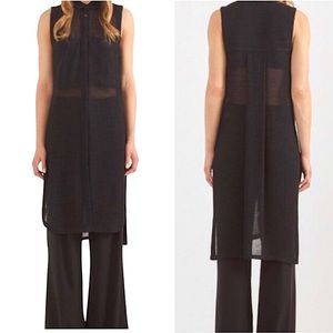 HELMUT LANG Tunic Button Down Shirt Black Size M